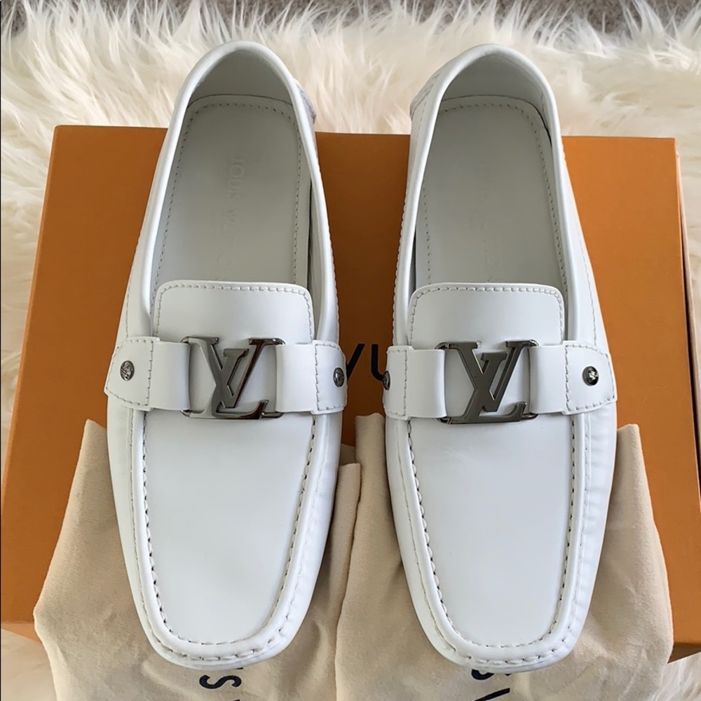 Louis Vuitton White Monte Carlo Car Shoes